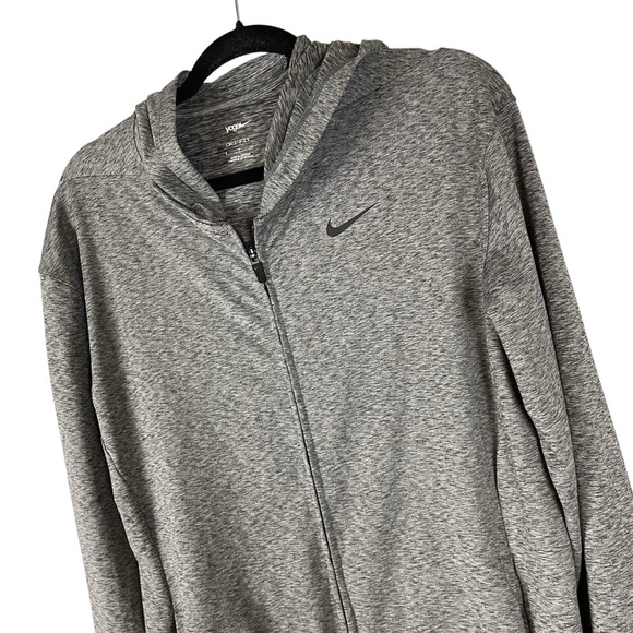 Nike Yoga Dri-FIT Lightweight Full Zip Hoodie Gray Size Small - Picture 4 of 7